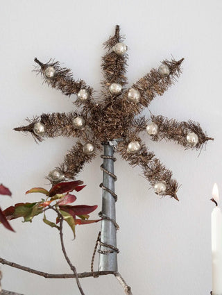 Vintage Tinsel Tree Topper Star