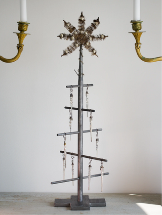 Vintage mouth-blown twisted glass icicles - set of 2