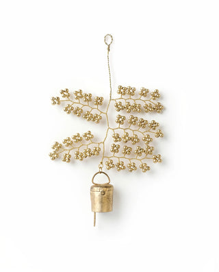Gold Beaded Bell Ornament