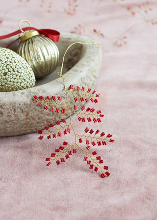 Red berries branch ornament