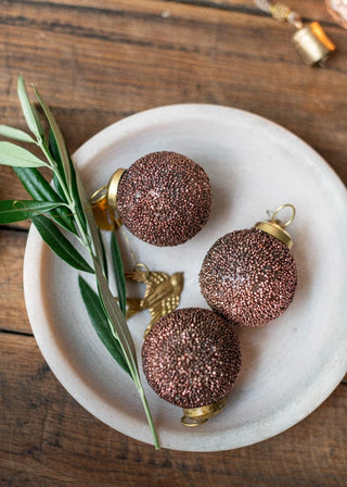 Speckled copper bauble ornament