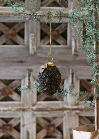 Speckled gold drop bauble ornament