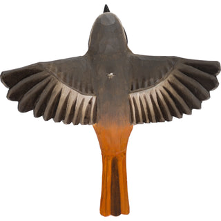 Wooden Carved Flying Redstart Ornament