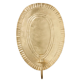 Grooved Edge Golden Wall Candle Holder