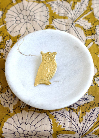 Brass owl ornament