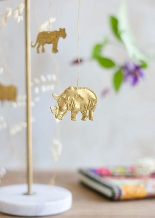 Brass Rhino ornament or tag