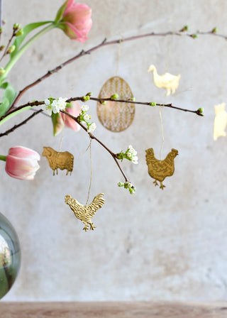Brass rooster ornament