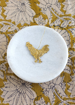 Brass rooster ornament