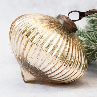 XLarge Ribbed Lantern Glass Christmas Ornament