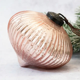 XLarge Ribbed Lantern Glass Christmas Ornament