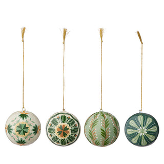 Papier Mâché Baubles Gaya Hunter - Set of 4