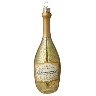 Champagne Bottle Glass Ornament