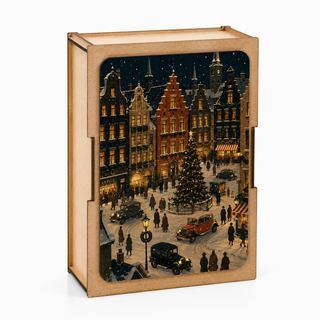 Snowy Christmas Town Square Mini 100 pieces Jigsaw Puzzle