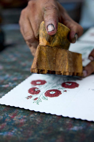 Gulab Sage - Block Printed Greeting Card