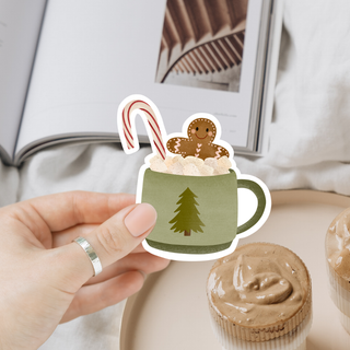 Christmas Hot Chocolate Vinyl Sticker - Christmas Mug