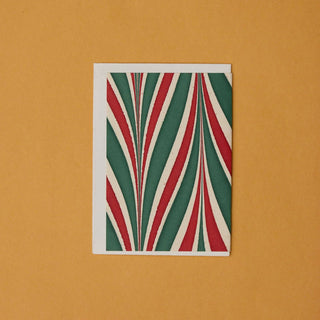 Candy Stripes Jolly Holidays - Hand Marbled Greeting Card