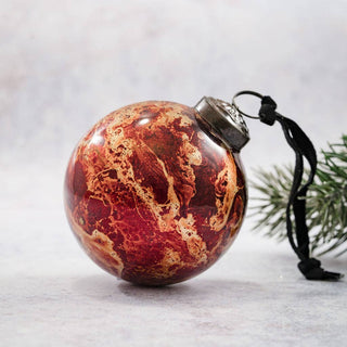 NORDIC.CHRISTMAS - Red marble glass bauble - medium