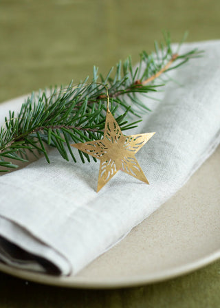 Brass Stars Ornaments - Set of 3