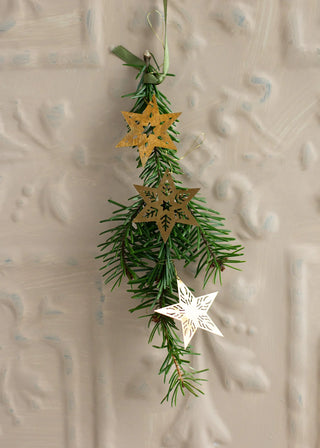 Brass Stars Ornaments - Set of 3