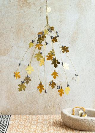 Brass Oak & Black Berries Hanger