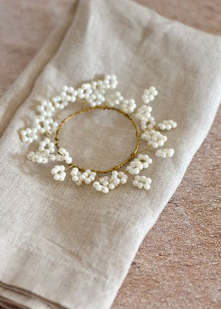 Pearl & brass napkin ring