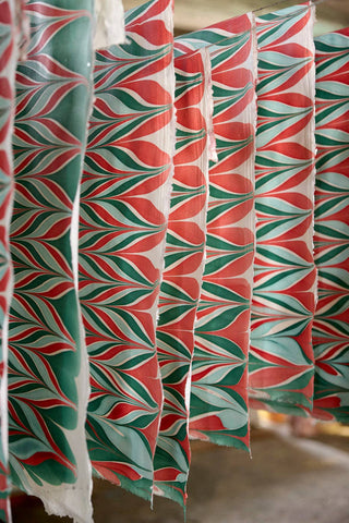 Small Christmas Festive Medley - Hand Marbled Gift Bags - Set of 3