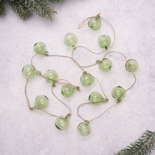 Moss Green Bauble Glass Garland