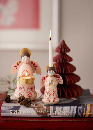 NORDIC.CHRISTMAS - Angel Marigold Ruby Candle Holder
