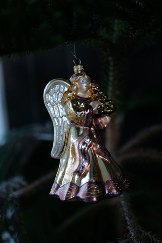NORDIC.CHRISTMAS - Vintage glass golden angel