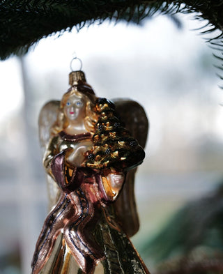 NORDIC.CHRISTMAS - Vintage glass golden angel