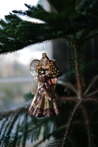 NORDIC.CHRISTMAS - Vintage glass golden angel