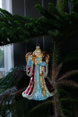 NORDIC.CHRISTMAS - Vintage glass golden wings angel