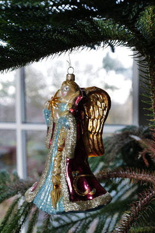 NORDIC.CHRISTMAS - Vintage glass golden wings angel