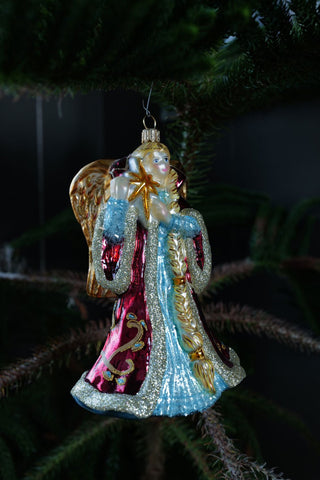 NORDIC.CHRISTMAS - Vintage glass golden wings angel