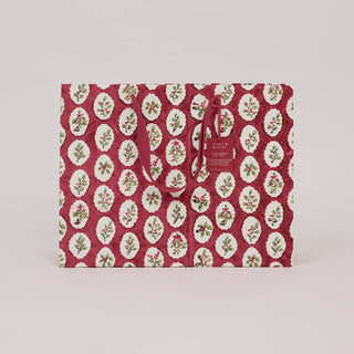 Large Block Printed Gift Bags - Christmas Pudding