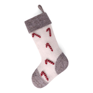 NORDIC.CHRISTMAS - Big felt stocking with Candy Canes