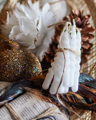 NORDIC.CHRISTMAS - White Christmas tree candle - pack of 12