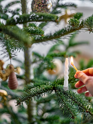 NORDIC.CHRISTMAS - White Christmas tree candle - pack of 12