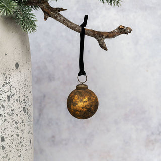 NORDIC.CHRISTMAS - Amber patina glass bauble