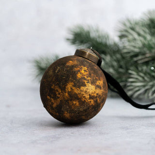 NORDIC.CHRISTMAS - Amber patina glass bauble