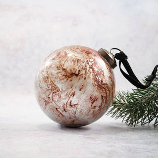 NORDIC.CHRISTMAS - Ox - blood red marble glass bauble ornament - large