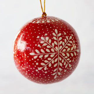 NORDIC.CHRISTMAS - Red snowflake Christmas ornament