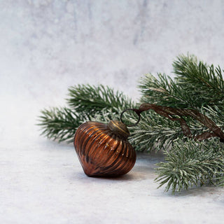 NORDIC.CHRISTMAS - Russet ribbed lantern Christmas ornament