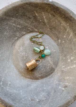 NORDIC.CHRISTMAS - Brass bell ornament with beads
