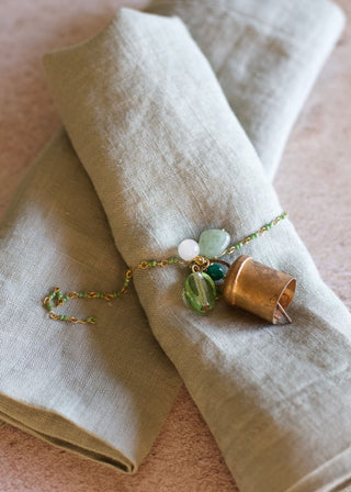 NORDIC.CHRISTMAS - Brass bell ornament with beads