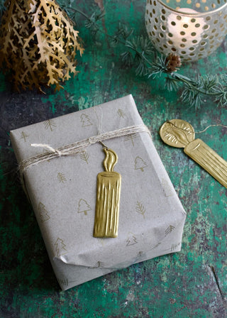 NORDIC.CHRISTMAS - Brass candle ornament