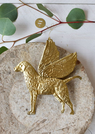 NORDIC.CHRISTMAS - Brass flying sheep ornament