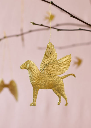 NORDIC.CHRISTMAS - Brass flying sheep ornament