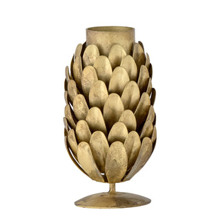 NORDIC.CHRISTMAS - Brass pinecone candle holder