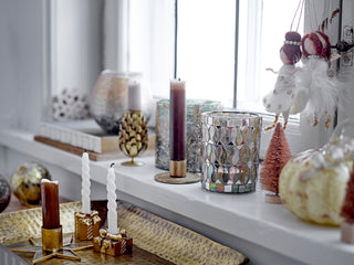 NORDIC.CHRISTMAS - Brass pinecone candle holder